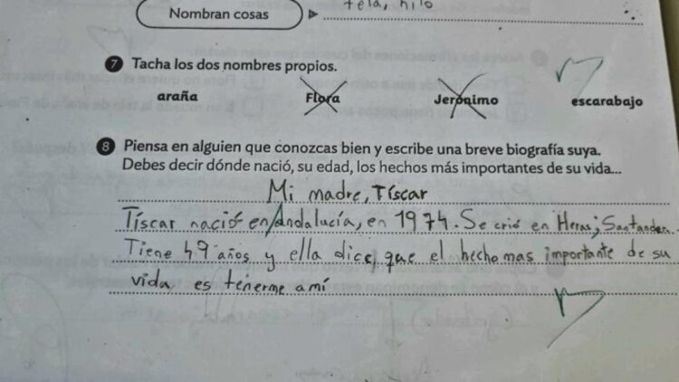 La emocionante respuesta de una niña sobre su madre en un examen: se ha viralizado 1 La emocionante respuesta de una niña sobre su madre en un examen: se ha viralizado