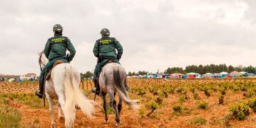 La Guardia Civil halla un coche abandonado en el campo