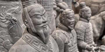 Historic discovery in China—an intact 16-ton tomb has been uncovered in the mausoleum of the first Qin emperor, containing treasures of jade, gold, weapons, and thousands of coins