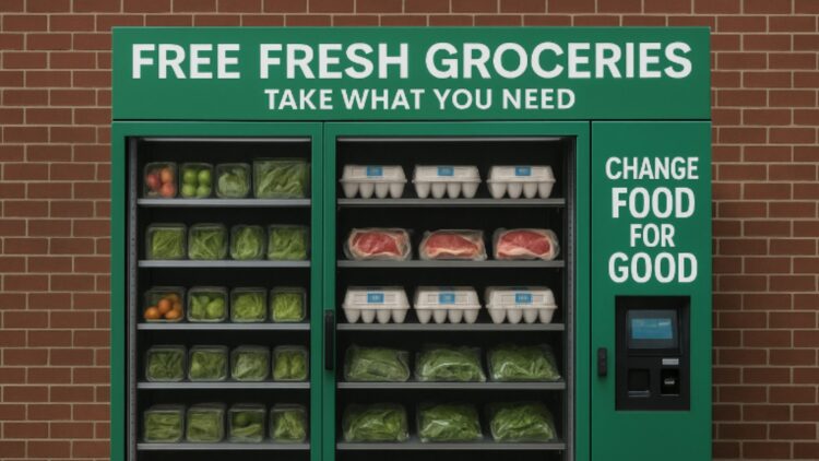 It's official - New York installs first free vending machine with fruits, vegetables and proteins for vulnerable families 1 It's official - New York installs first free vending machine with fruits, vegetables and proteins for vulnerable families
