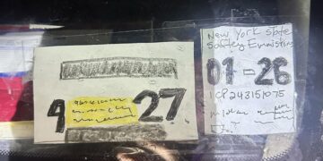 Don't do this - NYPD tickets driver for using fake hand-drawn stickers - everything you need to know about mandatory inspections, vehicle registration and DMV penalties