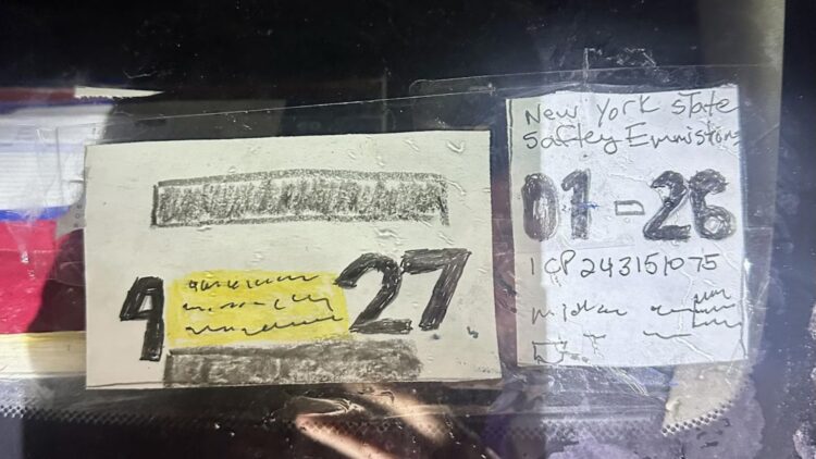 Don't do this - NYPD tickets driver for using fake hand-drawn stickers - everything you need to know about mandatory inspections, vehicle registration and DMV penalties 1 Don't do this - NYPD tickets driver for using fake hand-drawn stickers - everything you need to know about mandatory inspections, vehicle registration and DMV penalties