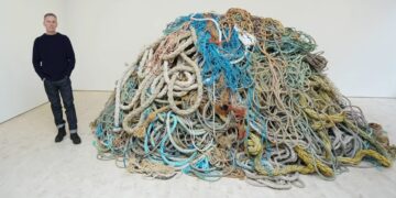 Absurd artist David Shrigley collects 10 tons of used rope... and now wants to sell it for a million pounds