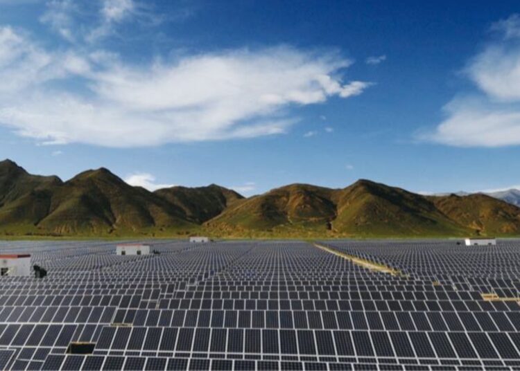 This is Tibet's mega solar park, which has turned arid land into green pastures and energy for thousands of homes