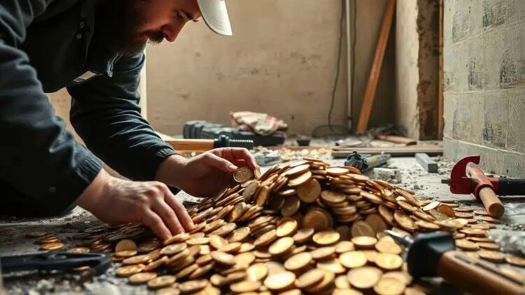 A plumber discovers a million-dollar treasure trove of gold hidden under the floor of a villa, changing his life just before retirement