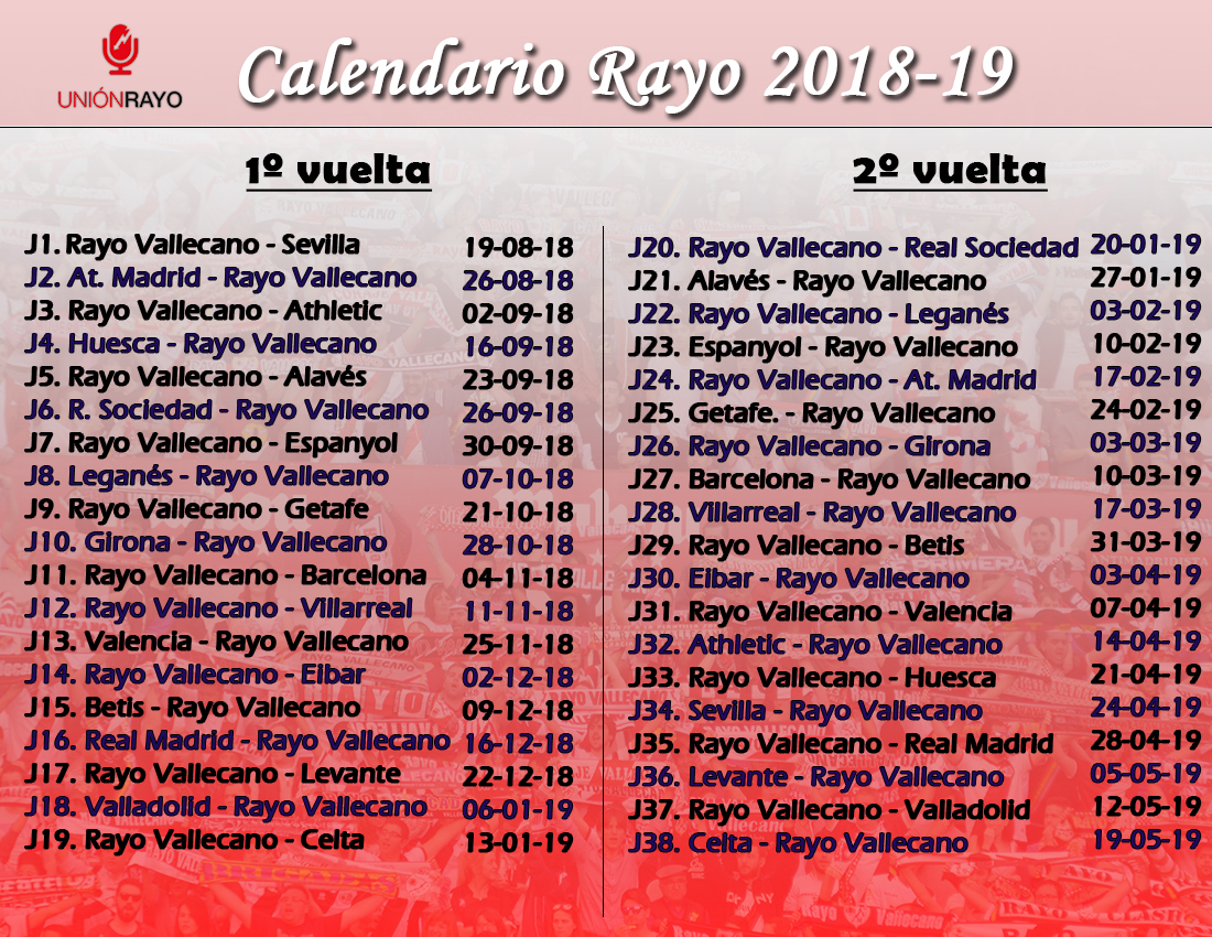 Calendario Rayo Vallecano