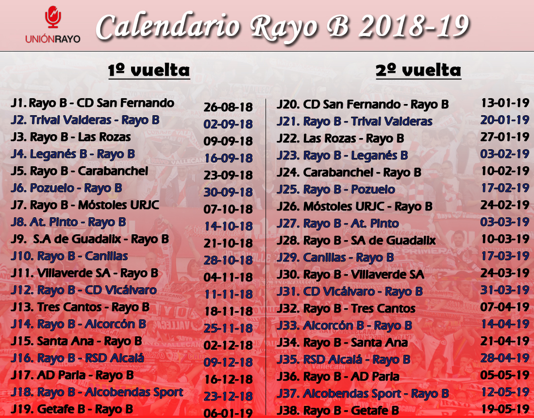 calendario rayo b