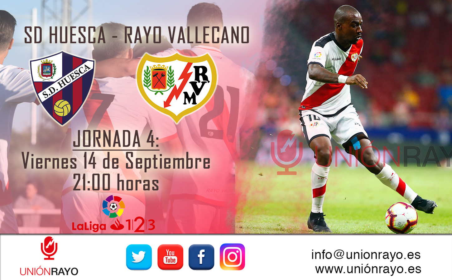 Previa: Huesca vs Rayo Vallecano 1 partidos FUERA
