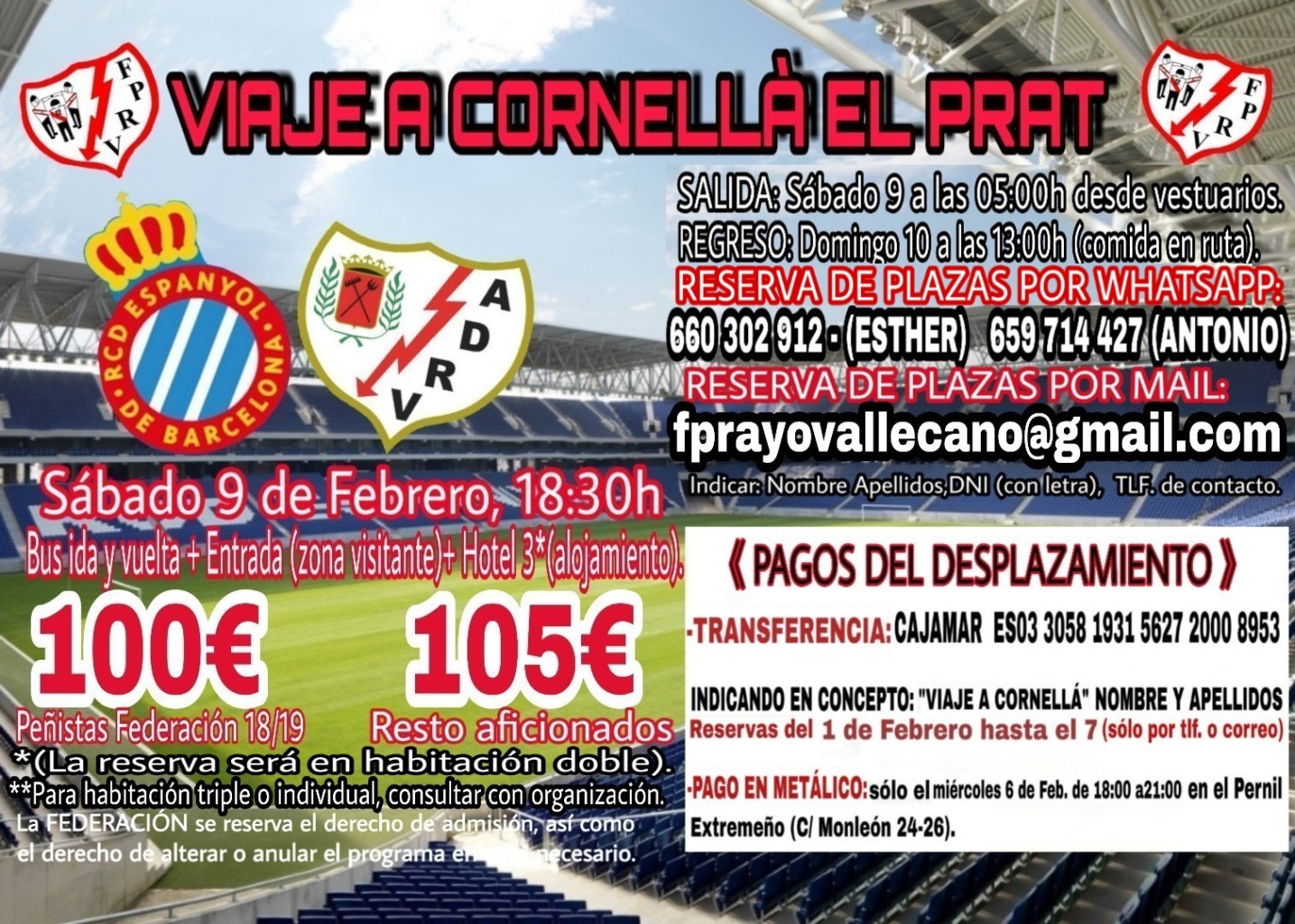 La Federación de Peñas del Rayo Vallecano organiza el viaje a Cornella 2 b8bcd72b b6f5 42bd ac06 7265a8ec0da9