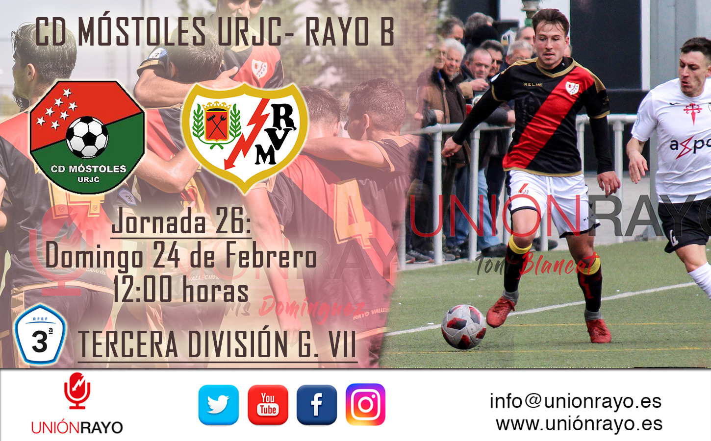 Previas Móstoles URJC - Rayo B: 'Ya toca ganar lejos de Vallecas' 1 partidos FUERA B 1