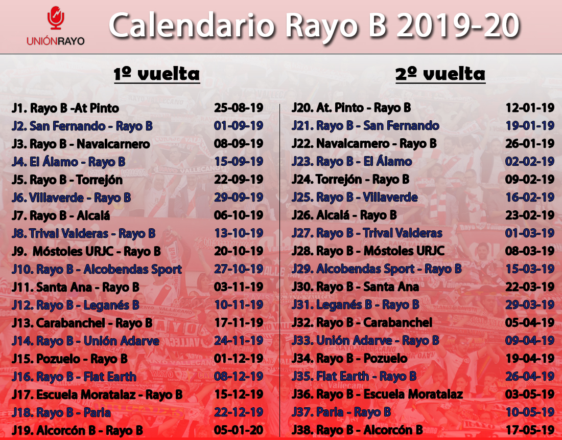 calendario rayo b