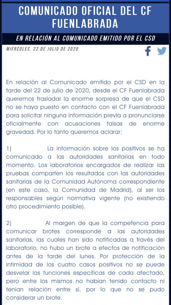 El CSD explica que el Fuenlabrada inclumplió el protocolo 5 img 6895