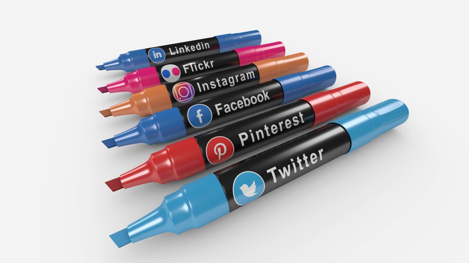 social media icons markers