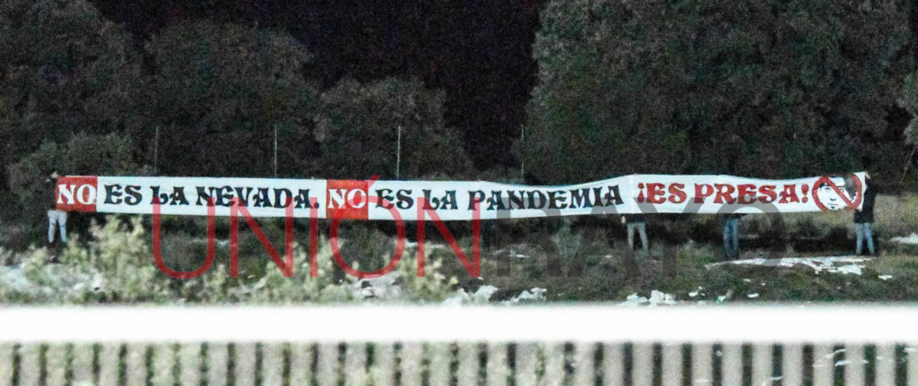 pancarta nevada presa