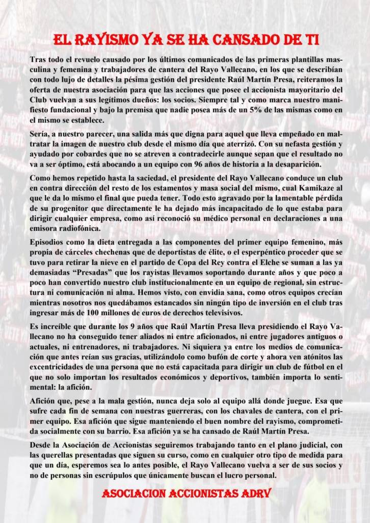 Accionistas ADRV pide la venta de acciones y asegura su batalla judicial 2 Accionistas ADRV