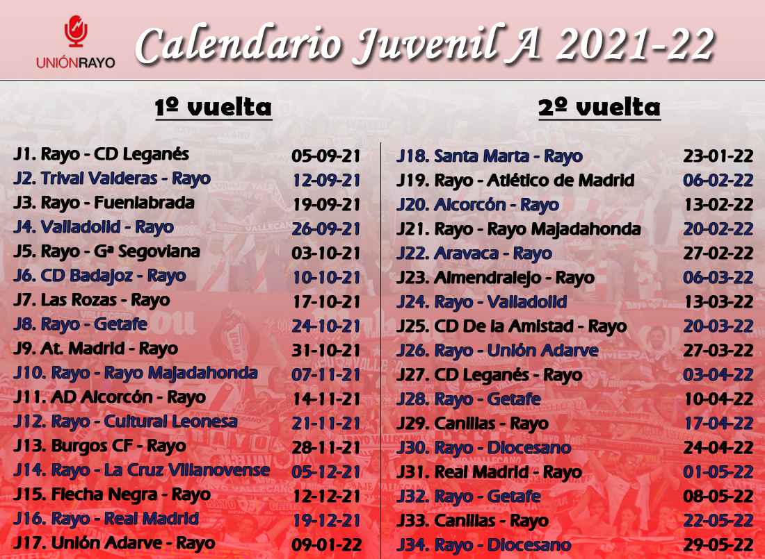 calendario juvenil a