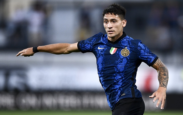 LUGANO, SWITZERLAND - July 17, 2021: Martin Satriano of FC Internazionale gestures during the pre-season friendly football match between FC Lugano and FC Internazionale. Regular time ended 2-2, FC Internazionale won 4-3 over FC Lugano on penalties. (Photo by Nicolò Campo/Sipa USA)