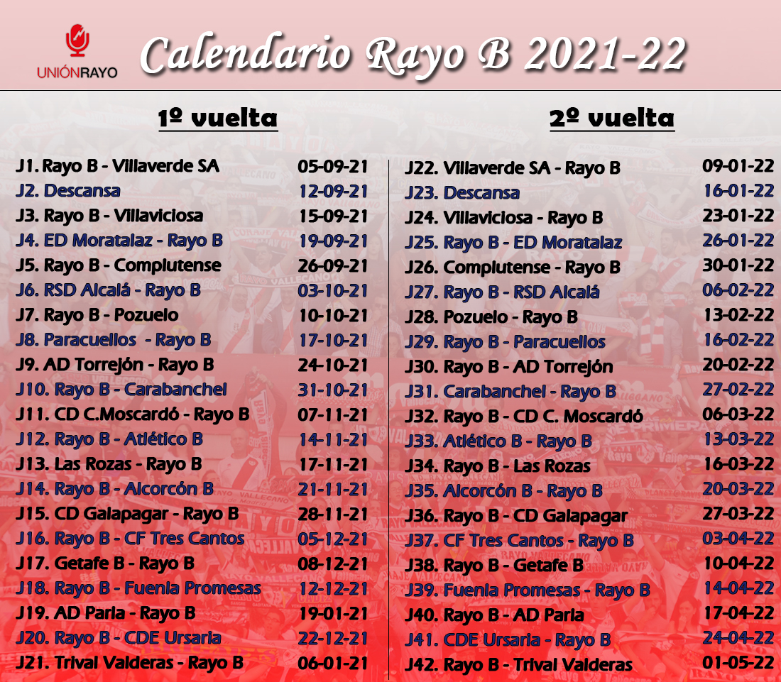 calendario rayo b
