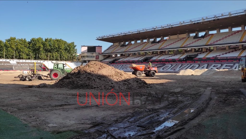 estadio vallecas obras cesped