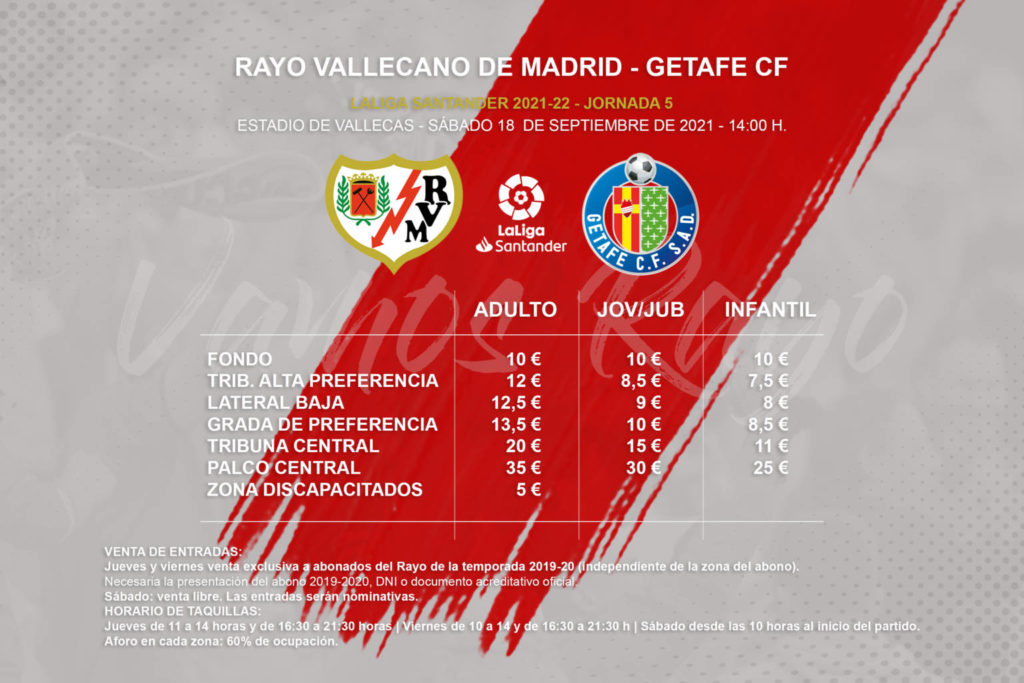 entradas rayo getafe