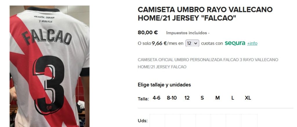 Las camisetas de Falcao del Rayo, agotadas según Martín Presa 2 umbro