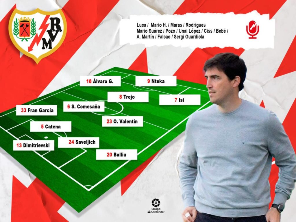 Once del Rayo Vallecano ante el Real Madrid - jornada 13 LaLiga Santander 2 xxx