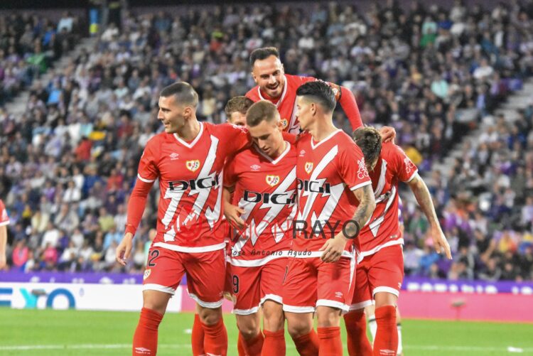 celebracion gol rayo vallecano valladolid