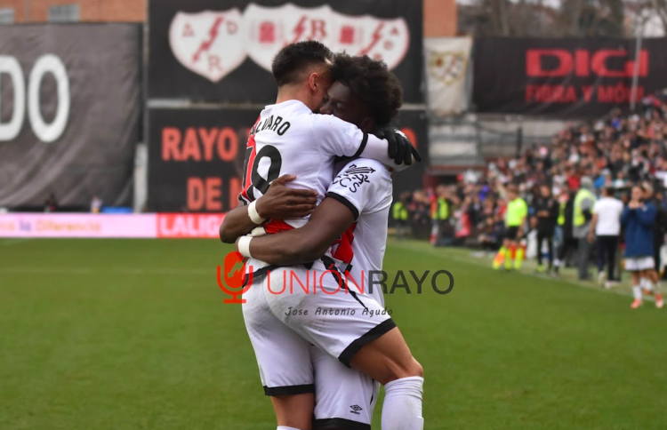 El Rayo Vallecano volvió a remontar un partido en Liga tres meses después 1 Rayo celebración gol Nteka y Álvaro García