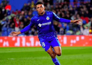 Álvaro Rodríguez con el Getafe. (GETTY)