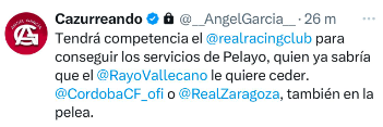 El Rayo quiere ceder a Pelayo con Racing, Córdoba y Zaragoza en la pelea 2 Pelayo