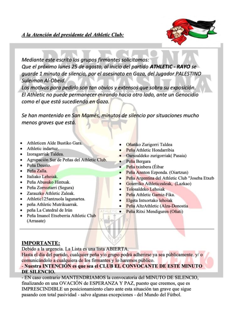 Comunicado Athletic Club de Bilbao