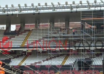 Retiran los andamios de la Albufera en el Estadio de Vallecas 3 andamios obras Estadio de Vallecas
