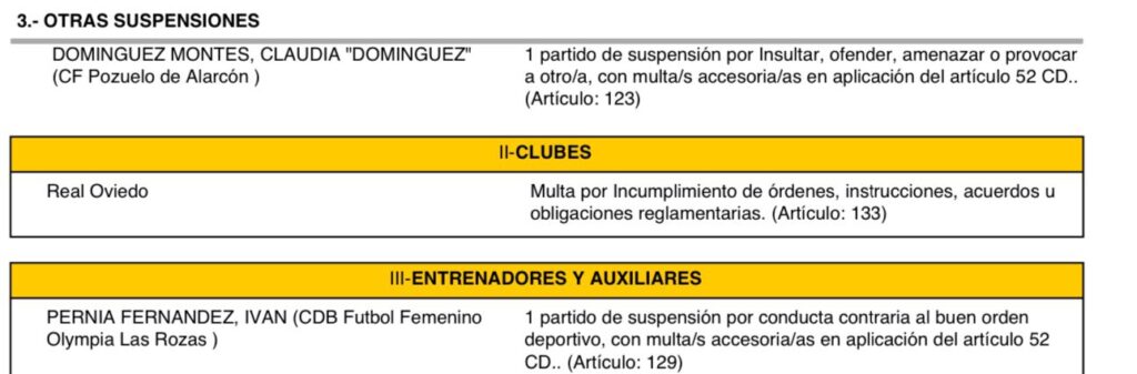 La RFEF no recoge sanción alguna tras el acta del Rayo Femenino vs CF Pozuelo de Alarcón 2 RFEF sin sanción Rayo Femenino