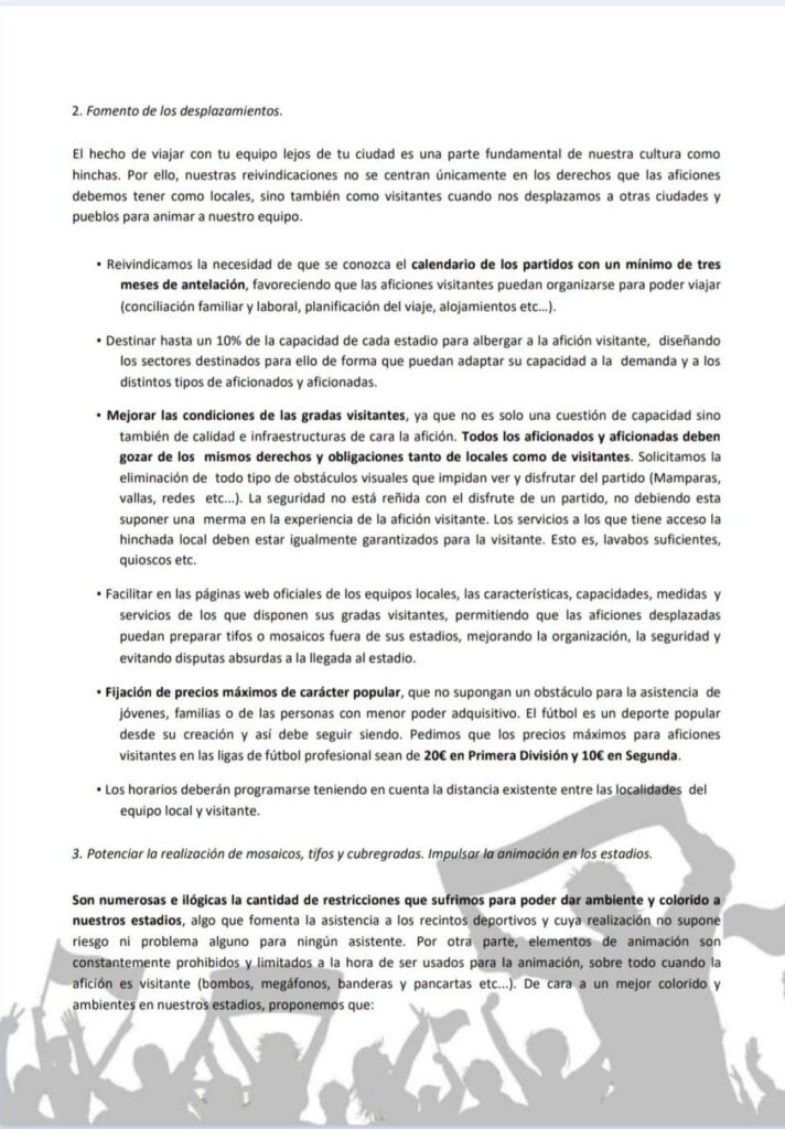 Plataforma ADRV se une al manifiesto de 'Derechos Para La Afición' 3 Comunicado Derechos para la Afición