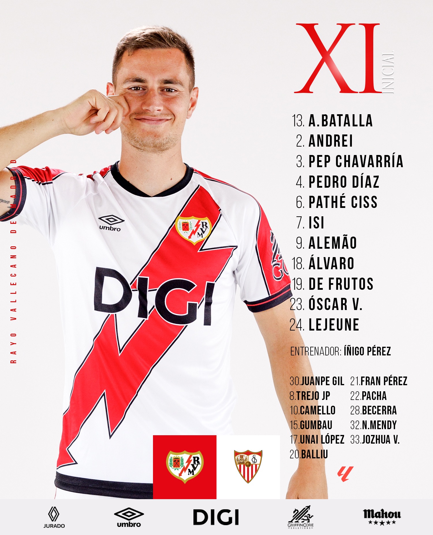 Once del Rayo ante el Sevilla en la 7ª jornada de LaLiga 2 img 1612