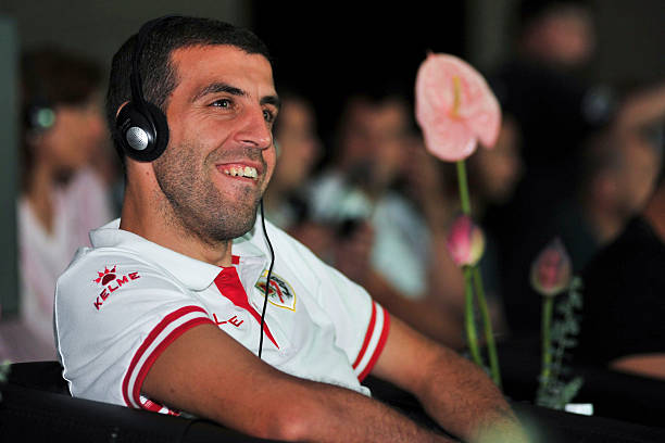 NANJING, CHINA - JULY 28: (CHINA OUT) Roberto Trashorras of Rayo Vallecano attends Qbao Football Live release conference at Shangri-La Hotel on July 28, 2015 in Nanjing, China. (Photo by Visual China Group via Getty Images/Visual China Group via Getty Images)