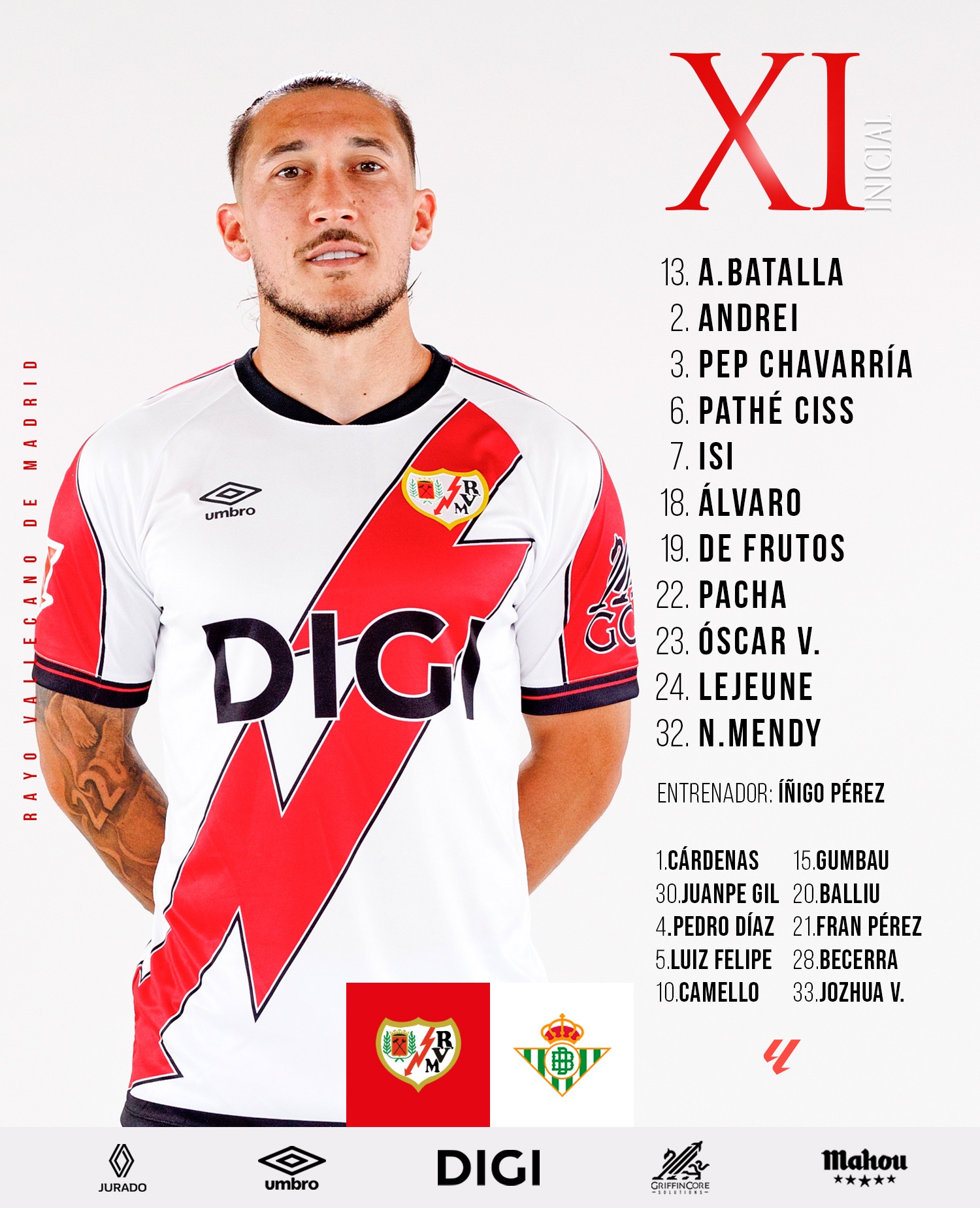 Once del Rayo ante el Betis para la 16ª jornada de LaLiga 2 img 5825