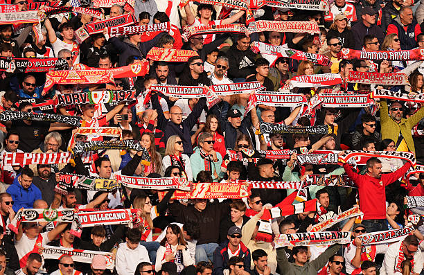 MADRID, SPAIN - NOVEMBER 09: Fans of Rayo Vallecano show their support by displaying scarfs during the LaLiga EA Sports match between Rayo Vallecano de Madrid and Real Madrid CF at Estadio de Vallecas on November 09, 2025 in Madrid, Spain. (Photo by Angel Martinez/Getty Images)