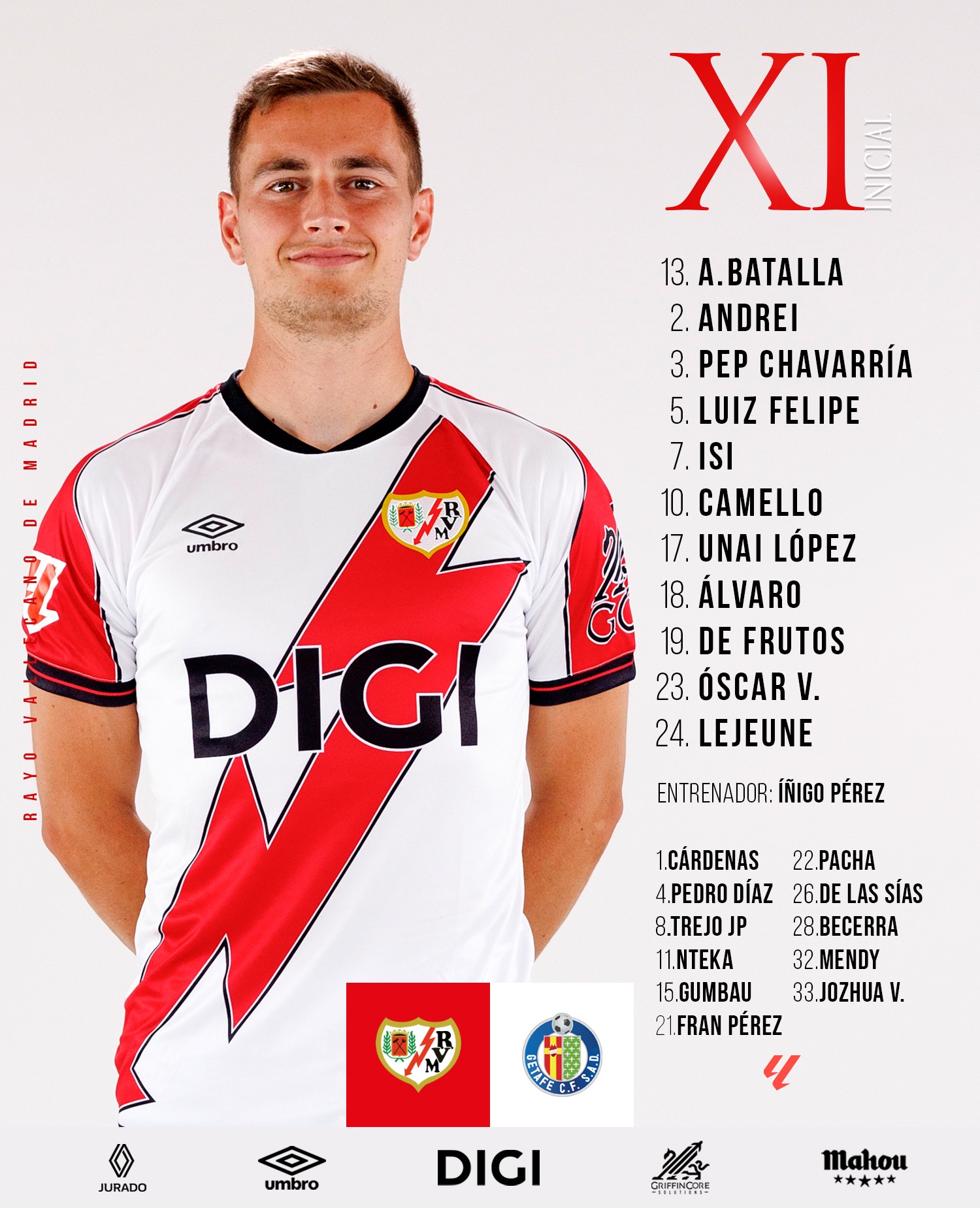 Once del Rayo ante el Getafe para la 18ª jornada de LaLiga 2 img 6697