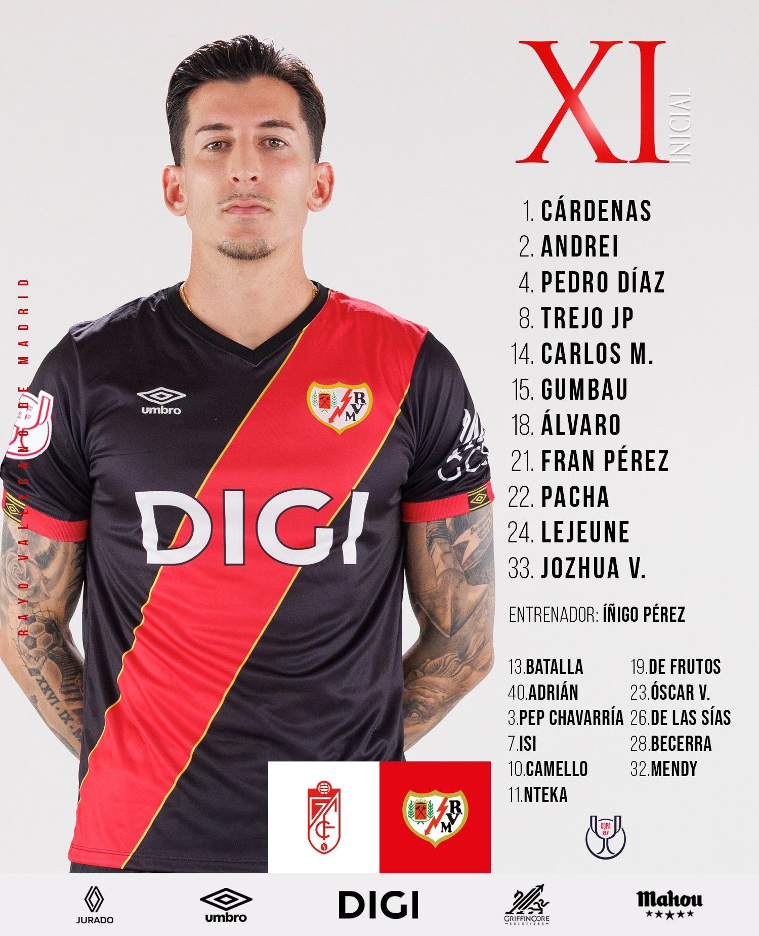 Once del Rayo Vallecano ante el Granada 2 img 6883