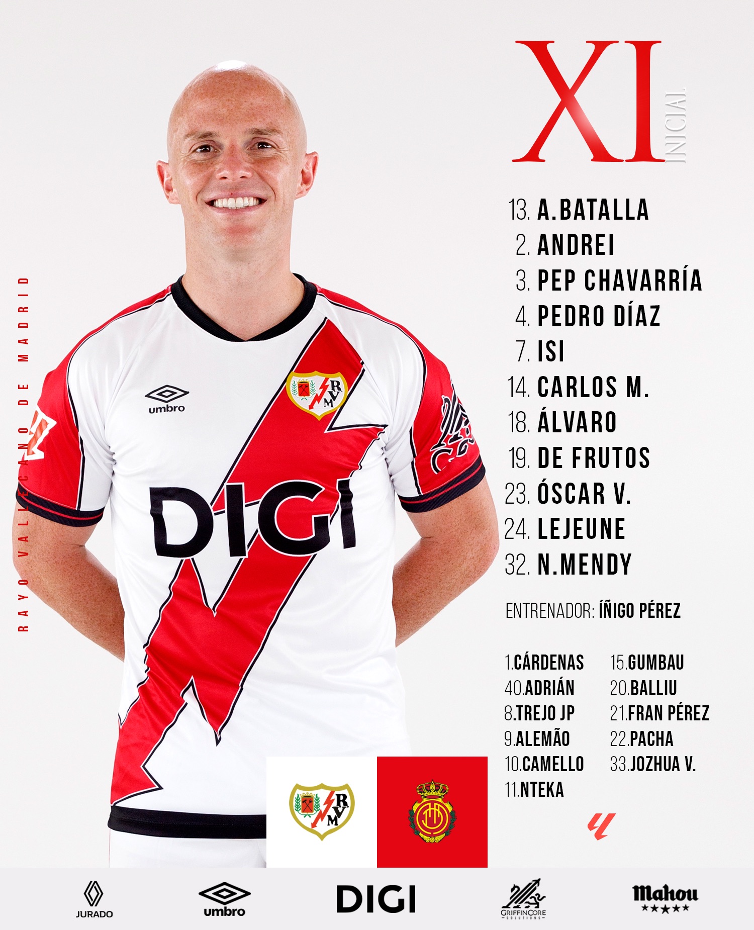 Once del Rayo ante el Mallorca para la 19ª jornada de LaLiga 2 img 7094