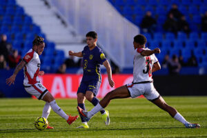 LEGANES, SPAIN - FEBRUARY 15: Obed Vargas of Atletico de Madrid plays the ball during the Spanish League, LaLiga EA Sports, football match played between Rayo Vallecano and Atletico de Madrid at Butarque stadium on February 15, 2026, in Leganes, Madrid, Spain. (Photo By Dennis Agyeman/Europa Press via Getty Images)